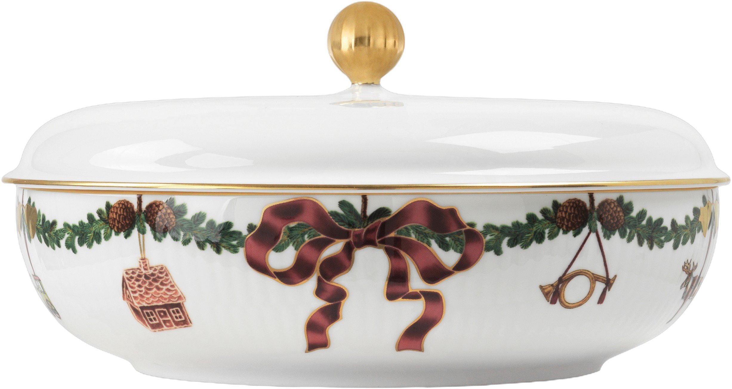 Stjerne Riflet Jul Skål med låg 21 cm